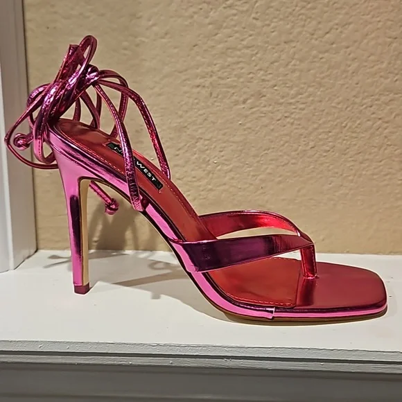 Nine West Terrie Sky Sexy Tie and Leg High Heel Strappy Sandals - Picture 6 of 15